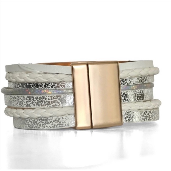 1 LEFT! Druzy Stone Layered Magnetic Women’s Cute Trendy Bracelet - Picture 2 of 5